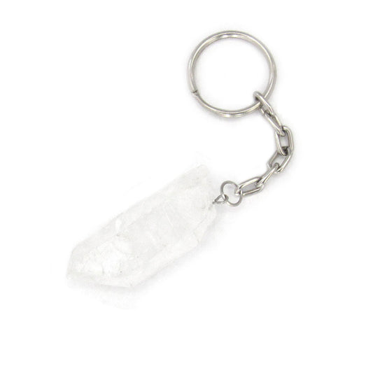 Clear Quartz Crystal Key Chain