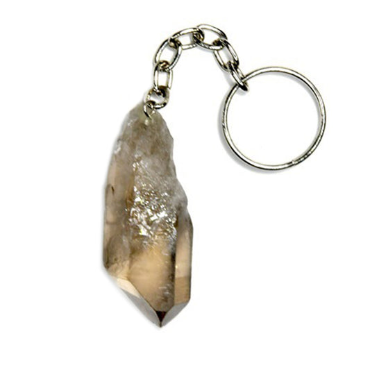 Smoky Quartz Crystal Key Chain