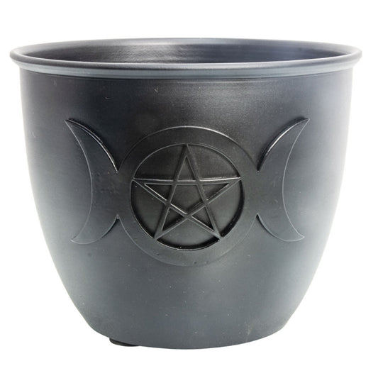 Triple Moon and Pentagram Cast Iron Bowl (5 Inches)