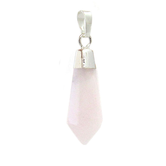 Rose Quartz Diamond-Shaped Pendant