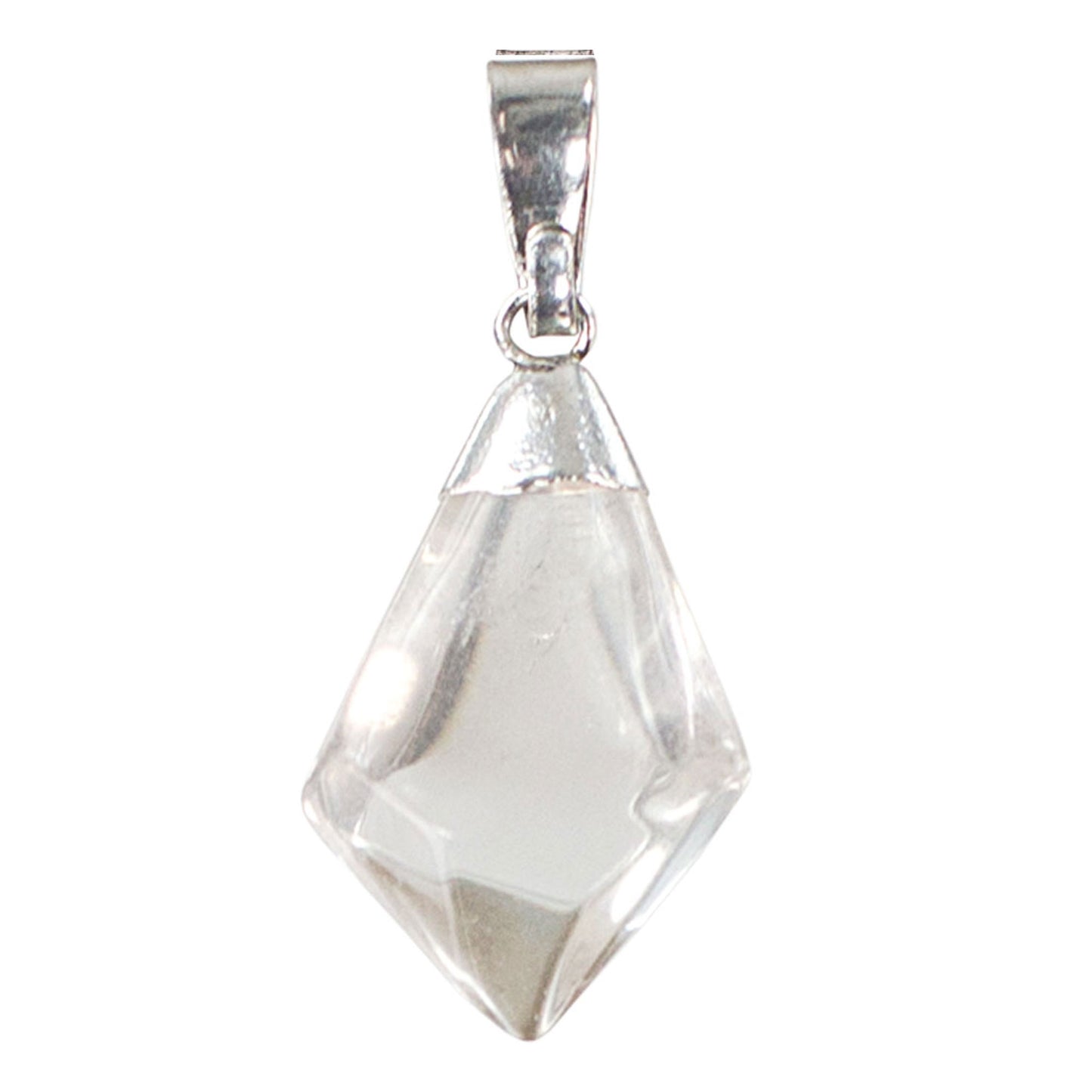 Clear Quartz Diamond-Shaped Pendant