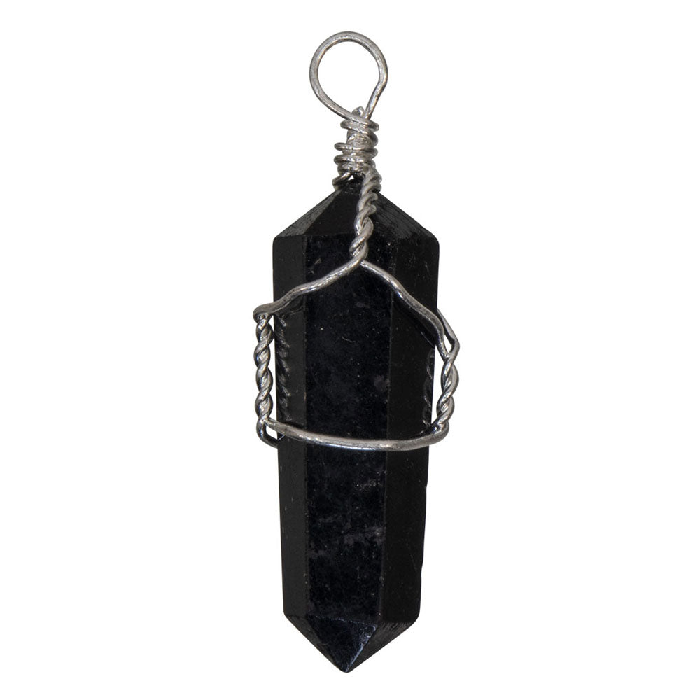 Set of 5 Wire-Wrapped Pendant Points - Black Tourmaline