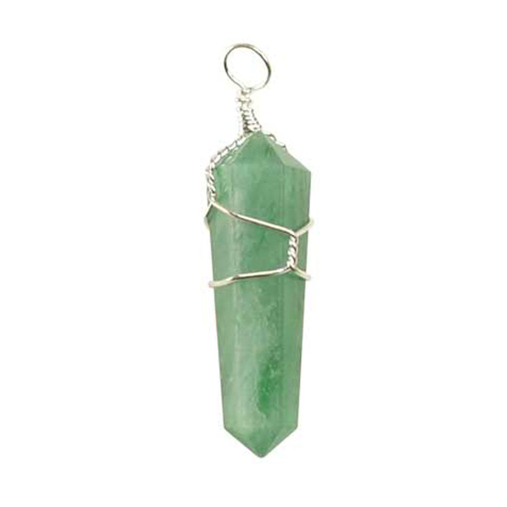 Set of 5 Wire-Wrapped Pendant Points - Green Aventurine