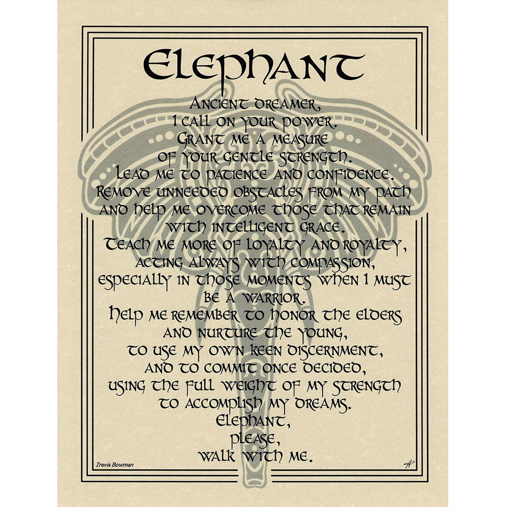 Elephant Prayer Poster