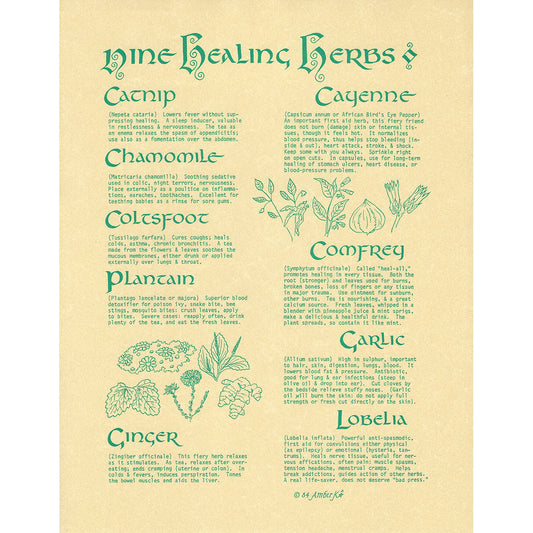 Nine Healing Herbs Poster