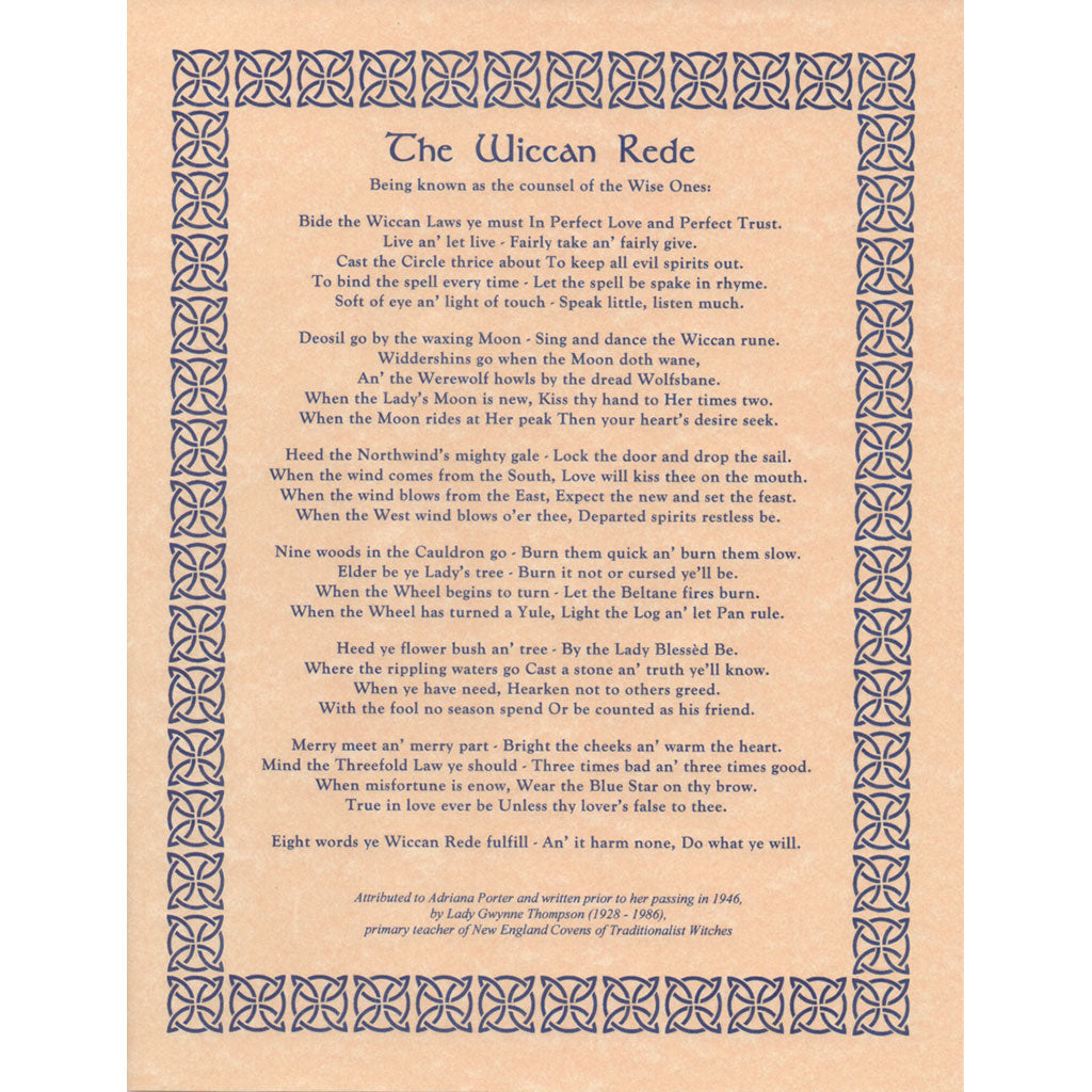 Wiccan Rede (Long Poem) Poster