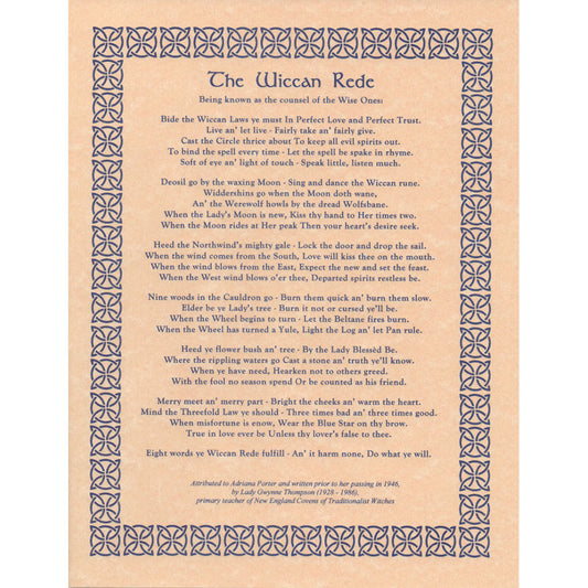 Wiccan Rede (Long Poem) Poster