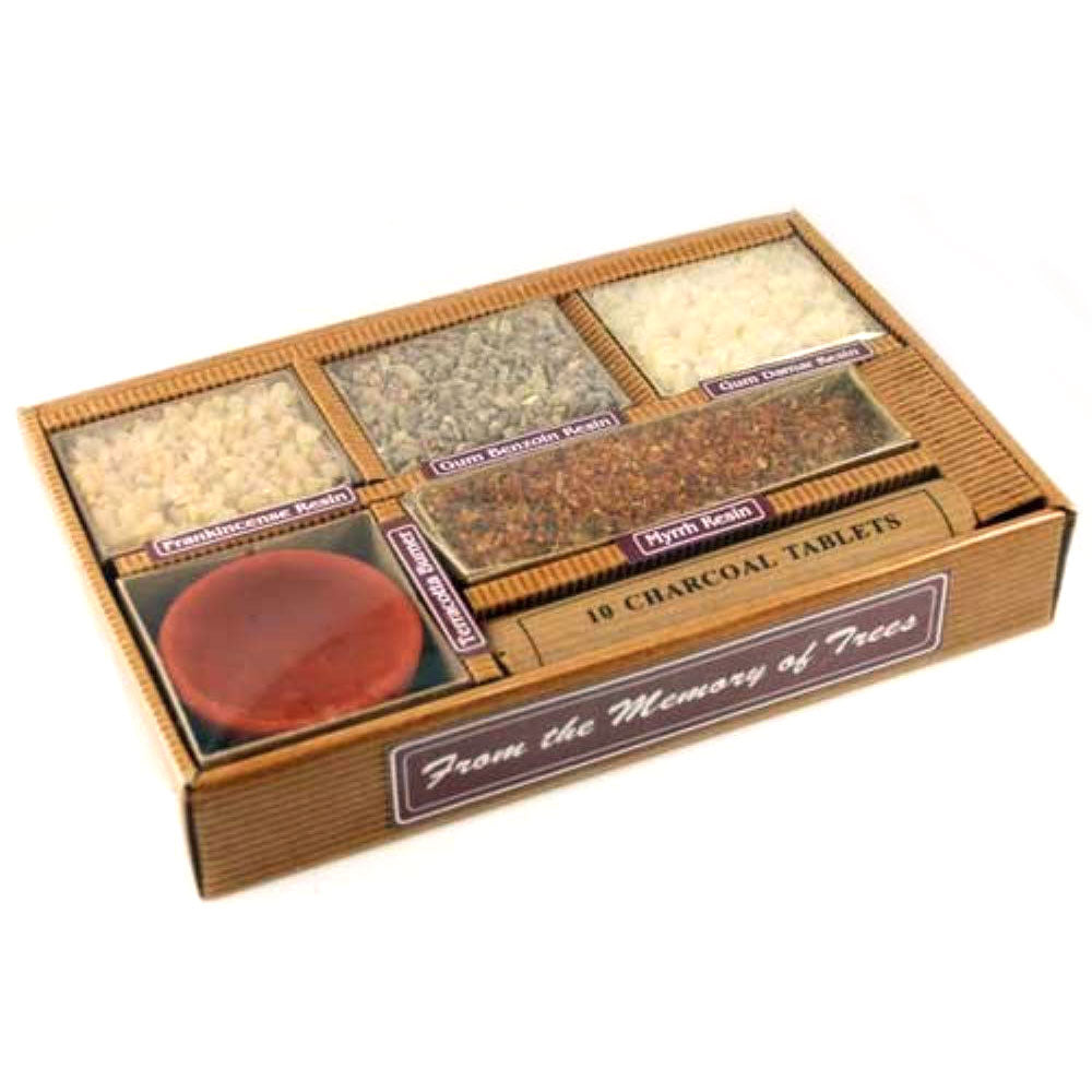 Resin Incense Starter Gift Set by Auroshikha (with Ceramic Burner and Charcoal)