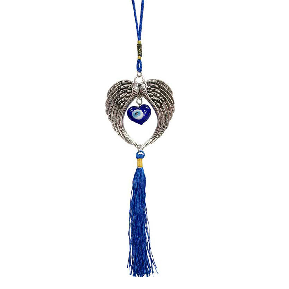 Evil Eye Wall Hanging with Angel Wings